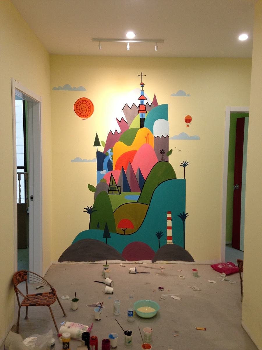 創(chuàng)意的手繪墻畫能讓墻更加多彩