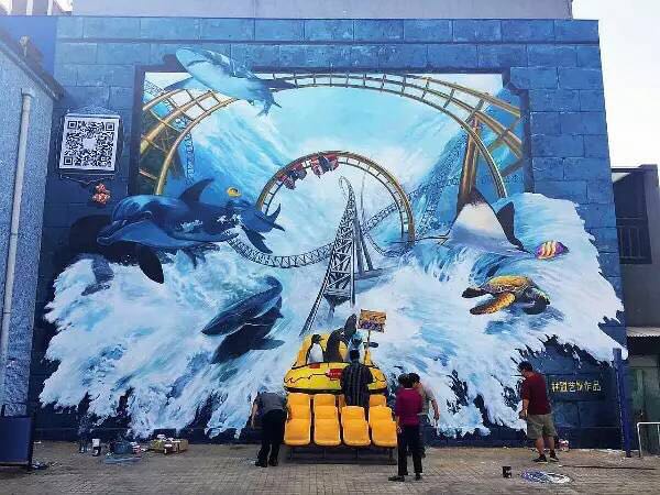 商業(yè)廣場(chǎng)墻繪案例