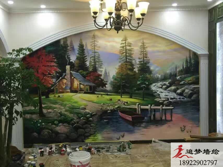 歐式背景墻壁畫【墻繪公司】