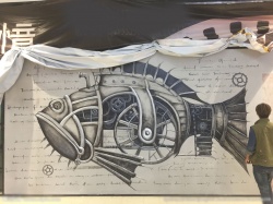 餐廳工業風涂鴉【手繪墻畫】