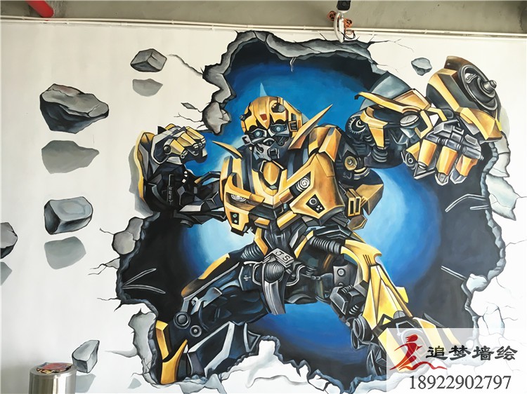 鋼鐵俠3D墻繪【幼兒園墻繪】