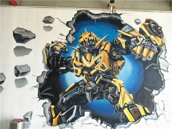 鋼鐵俠3D墻繪【幼兒園墻繪】